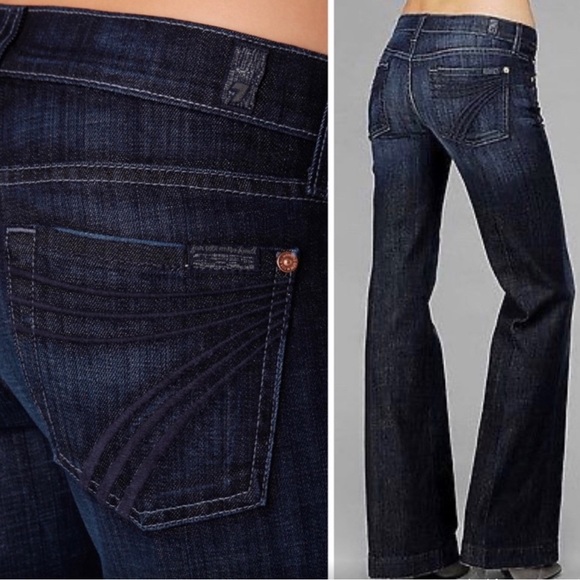 7 for all mankind  Dojo Flare Leg Jeans - Blue, 30 - Picture 2 of 7